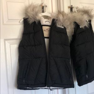 Black puffy hollister vest